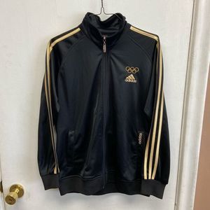Adidas Olympic Track Jacket Black & Gold size Large